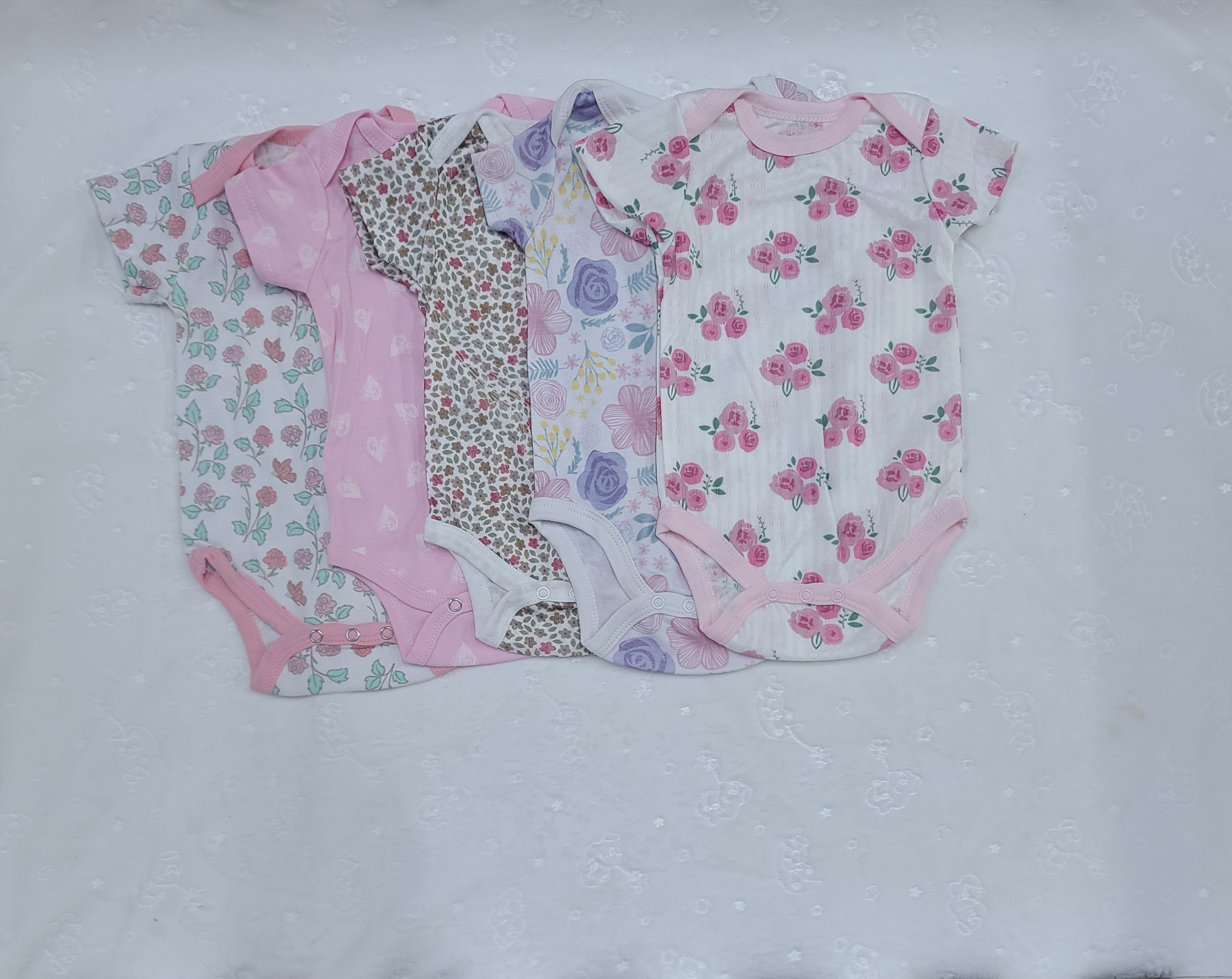 5 Piece Baby Girl Bodysuit Set Cotton (6–9M)