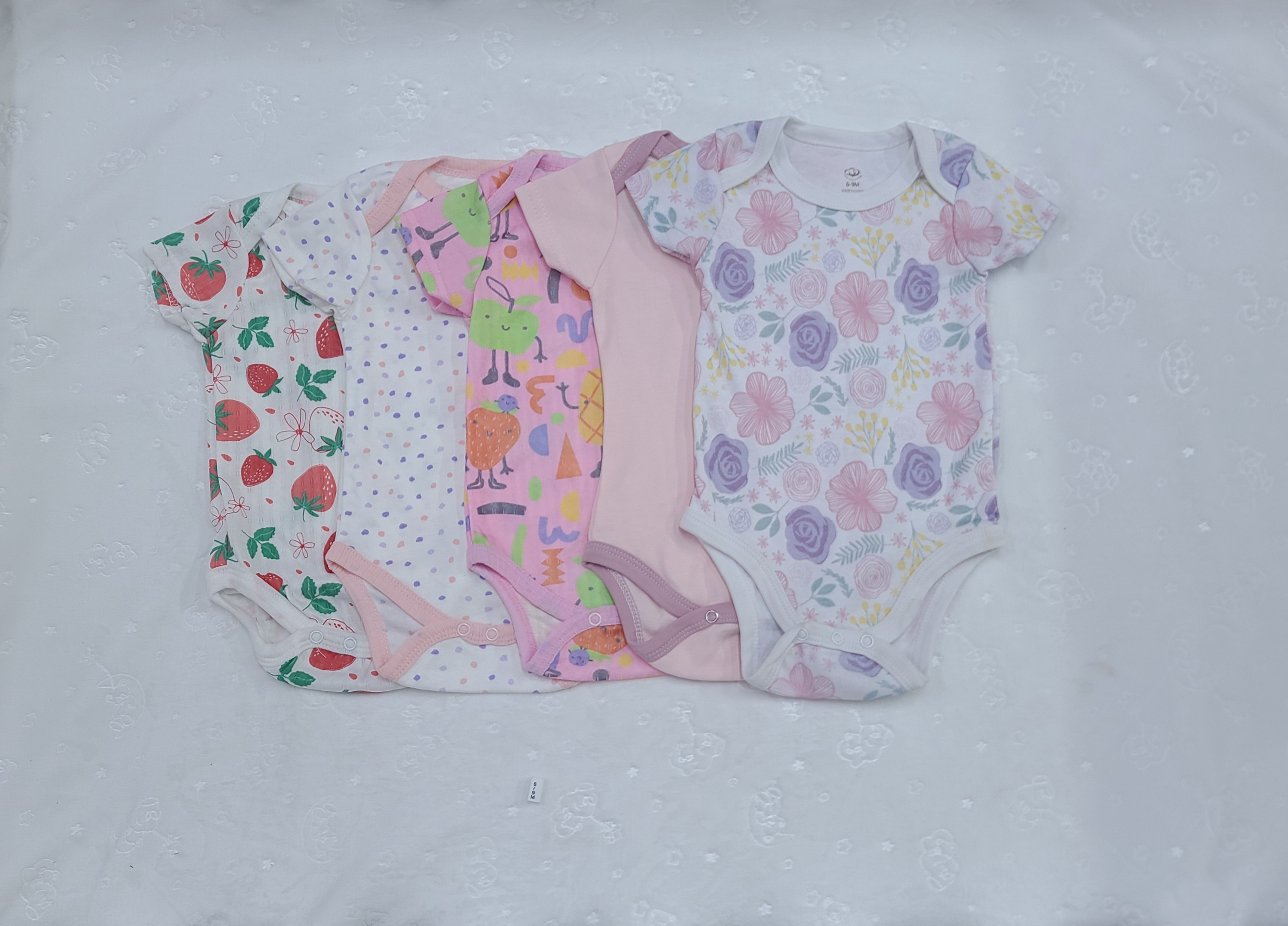 5 Piece Baby Girl Bodysuit Set Cotton (6–9M)