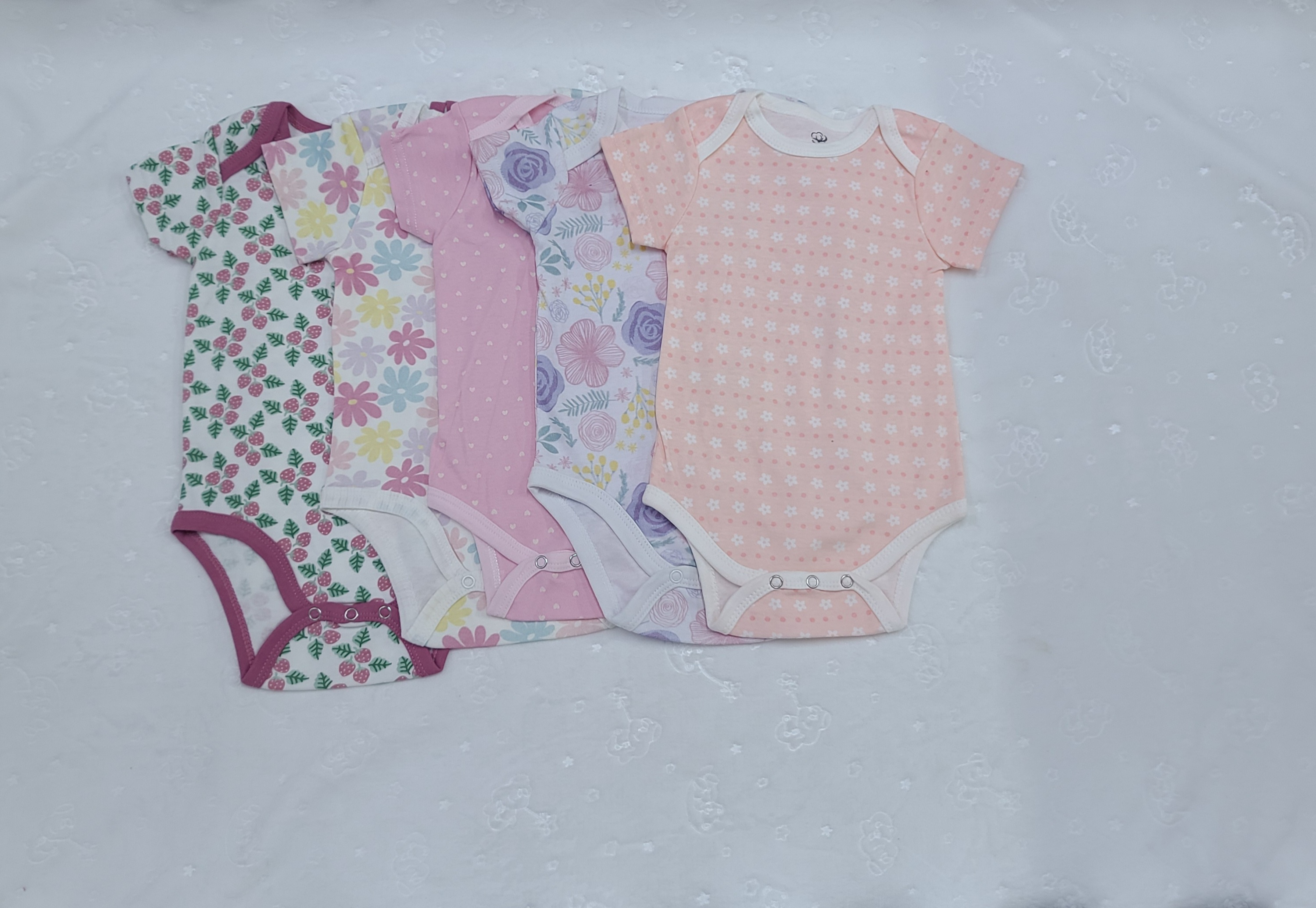 5 Piece Baby Girl Bodysuit Set Cotton (6–9Months)