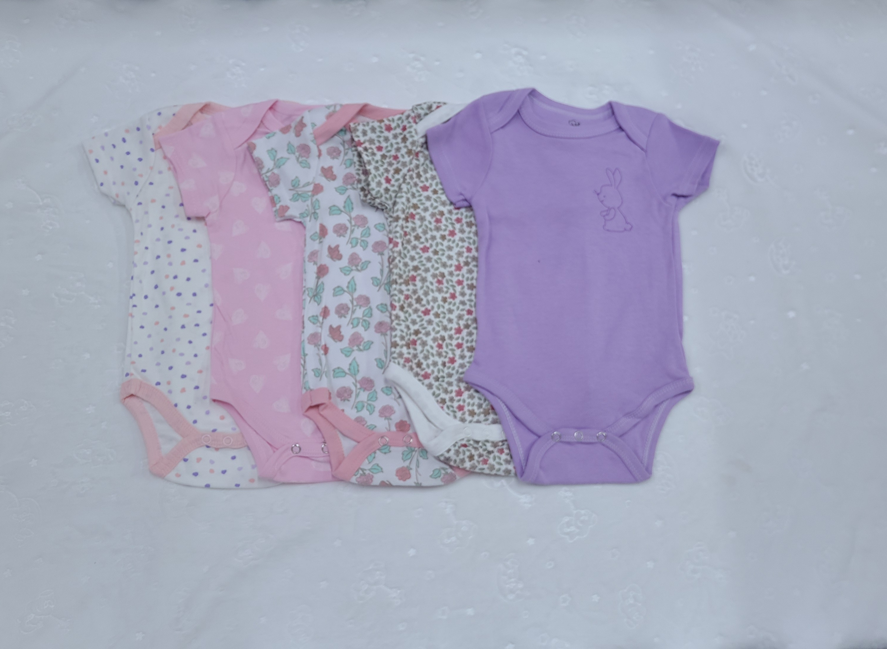 5 Piece Baby Girl Bodysuit Set Cotton (6–9Months)