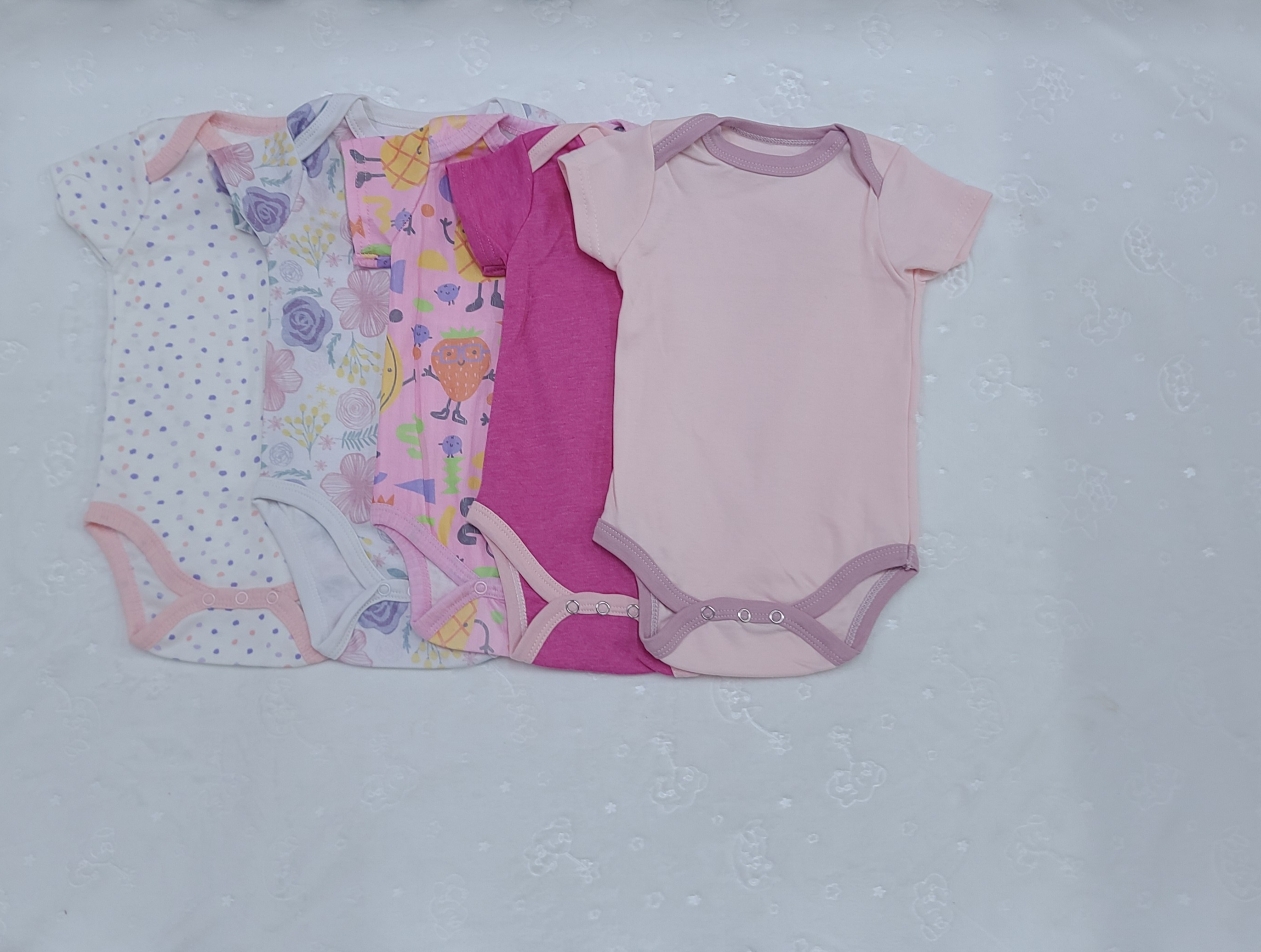5 Piece Baby Girl Bodysuit Set Cotton (6–9Months)