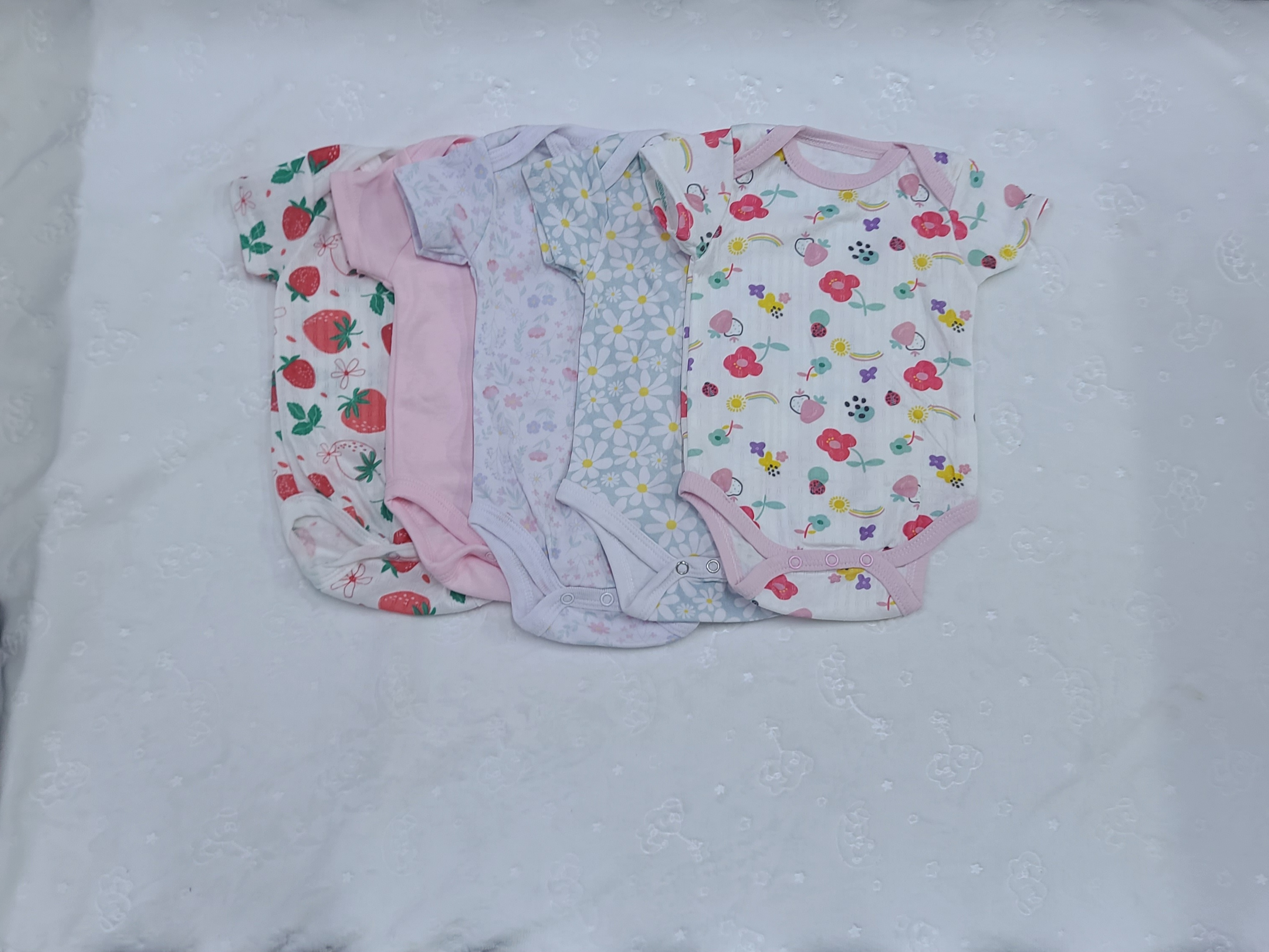 5 Piece Baby Girl Bodysuit Set Cotton (3–6M)