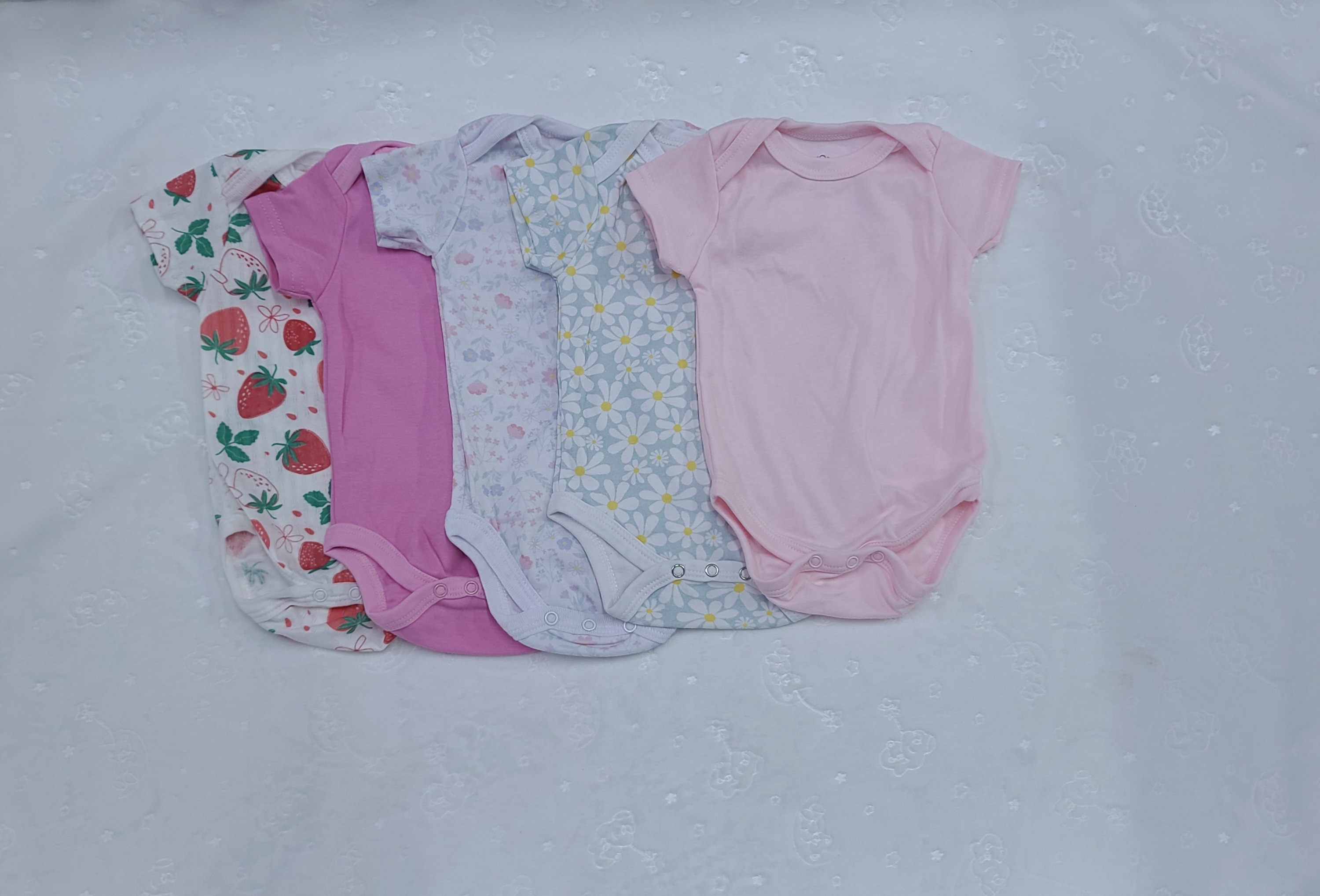 5 Piece Baby Girl Bodysuit Set Cotton (3–6M)