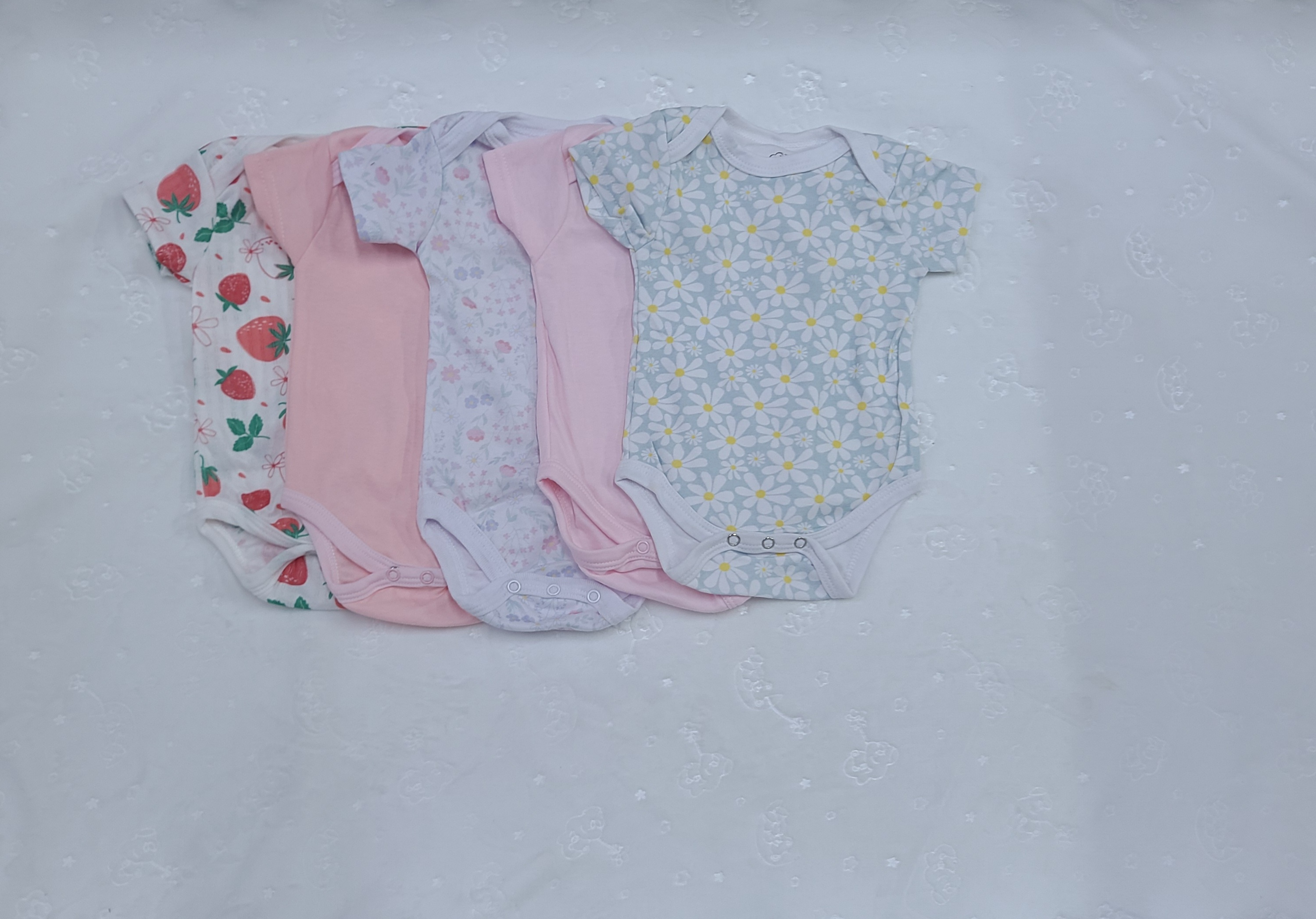 5 Piece Baby Girl Bodysuit Set Cotton (3–6M)