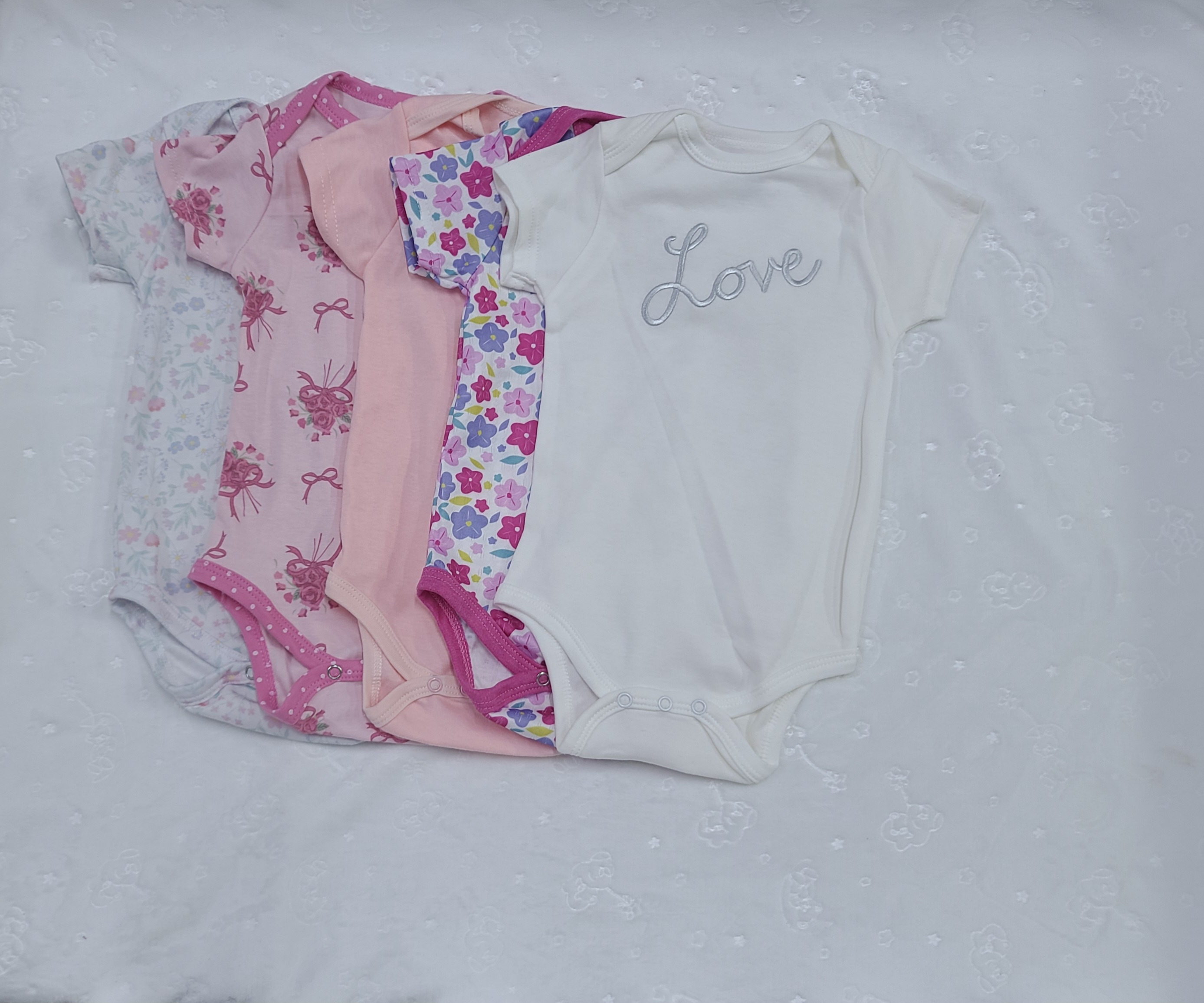 5 Piece Baby Girl Bodysuit Set Cotton (9–12M)