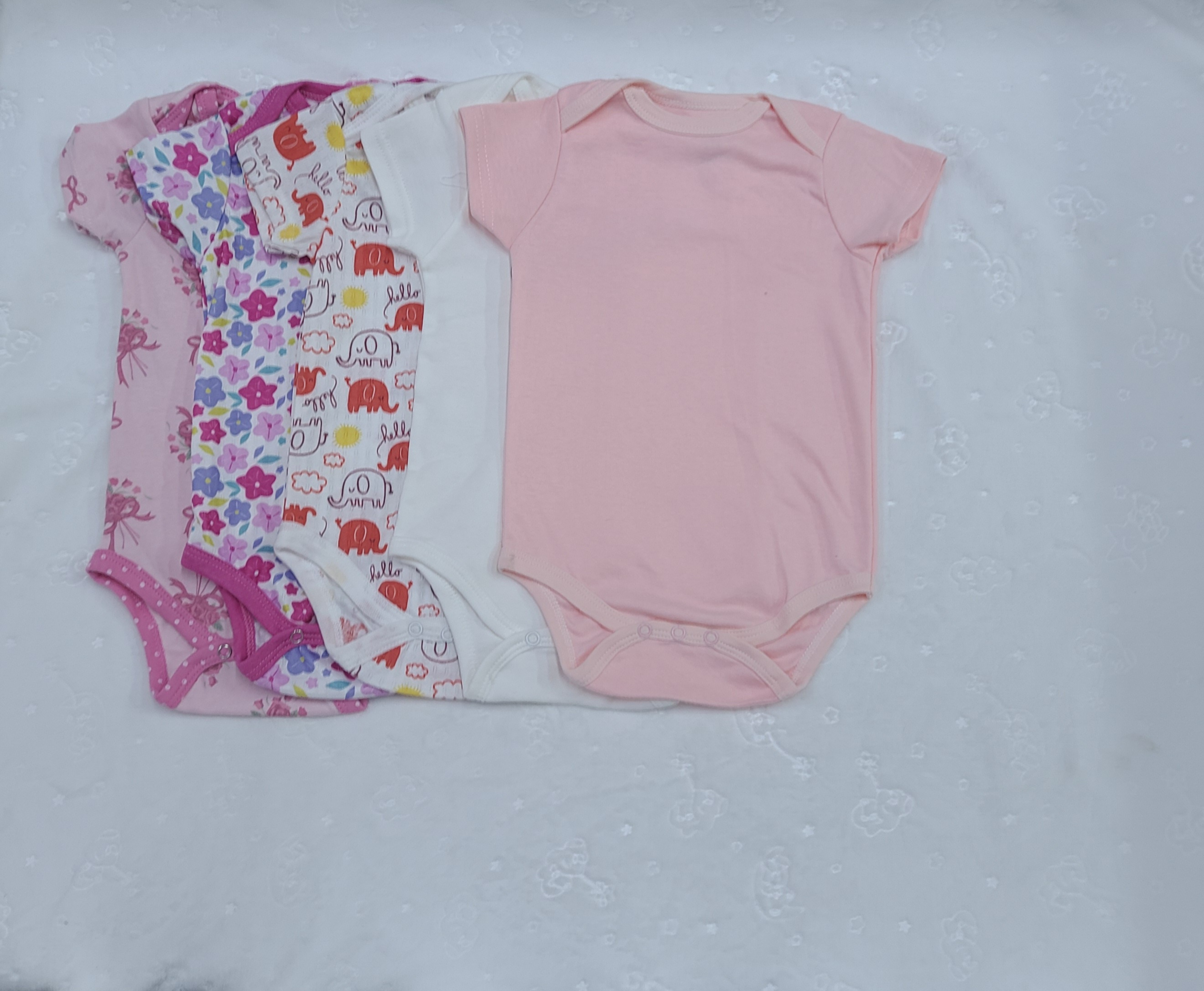 5 Piece Baby Girl Bodysuit Set Cotton (9–12M)