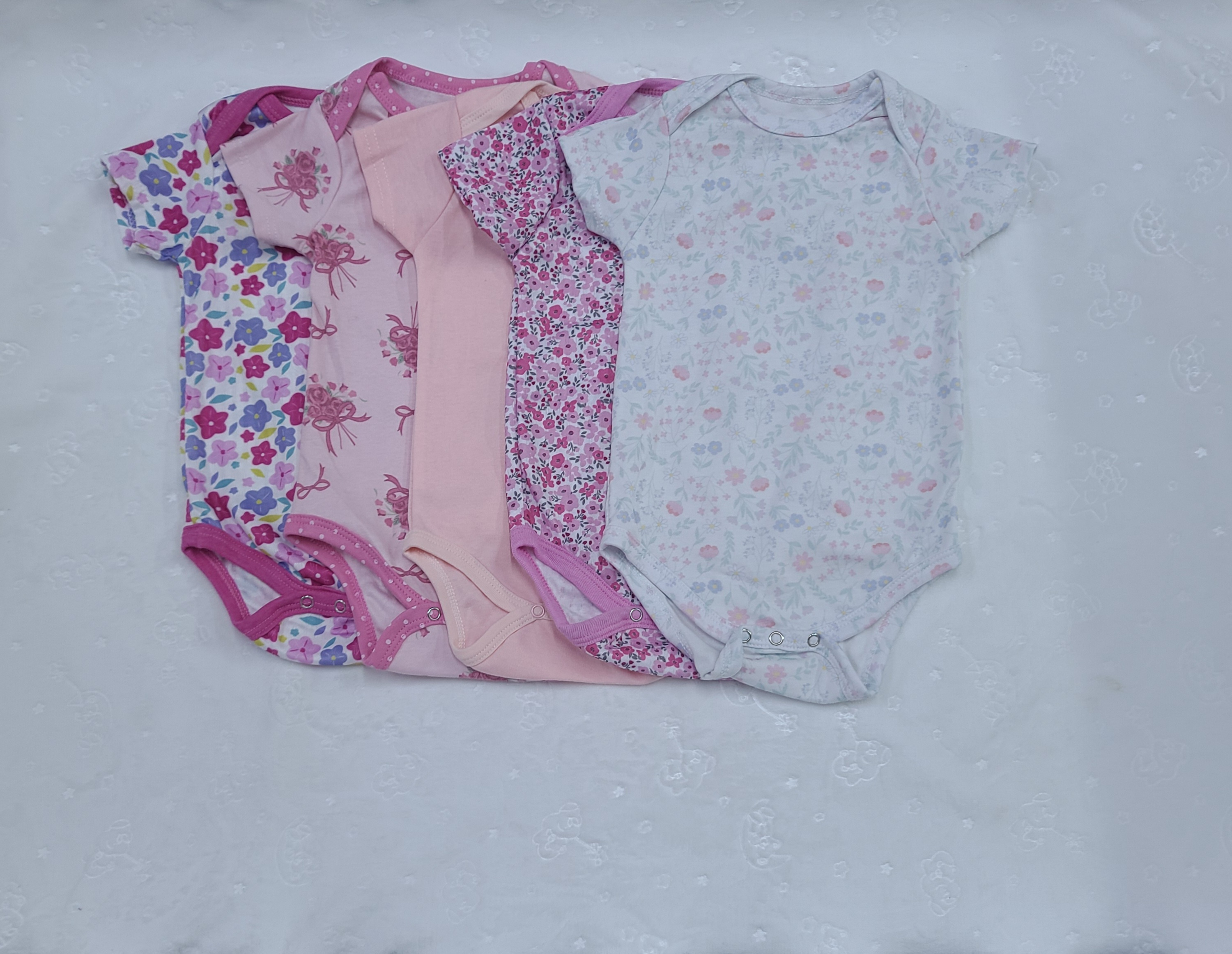 5 Piece Baby Girl Bodysuit Set Cotton (9–12M)