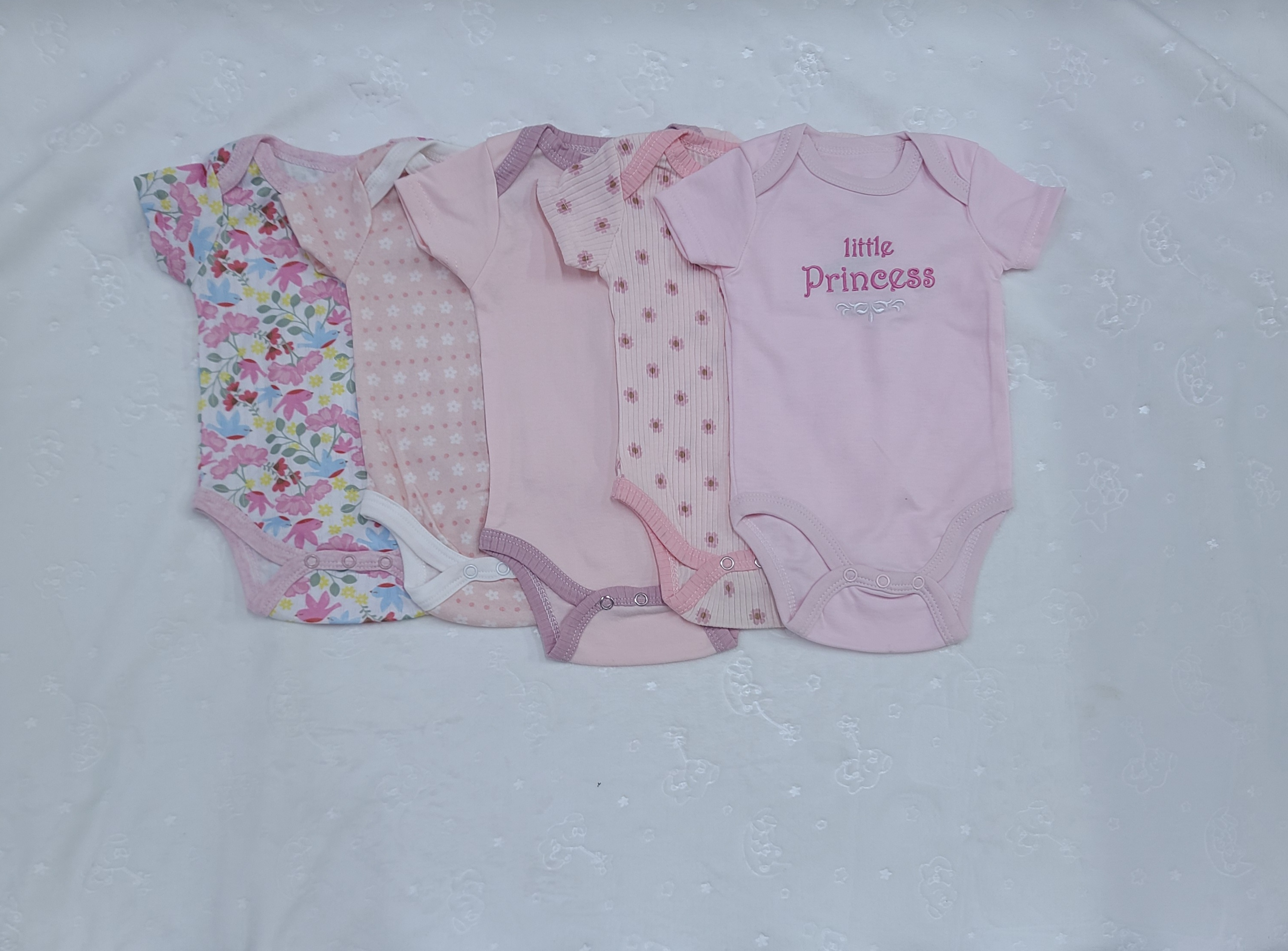 5 Piece Baby Girl Bodysuit Set Cotton (0–3Months)