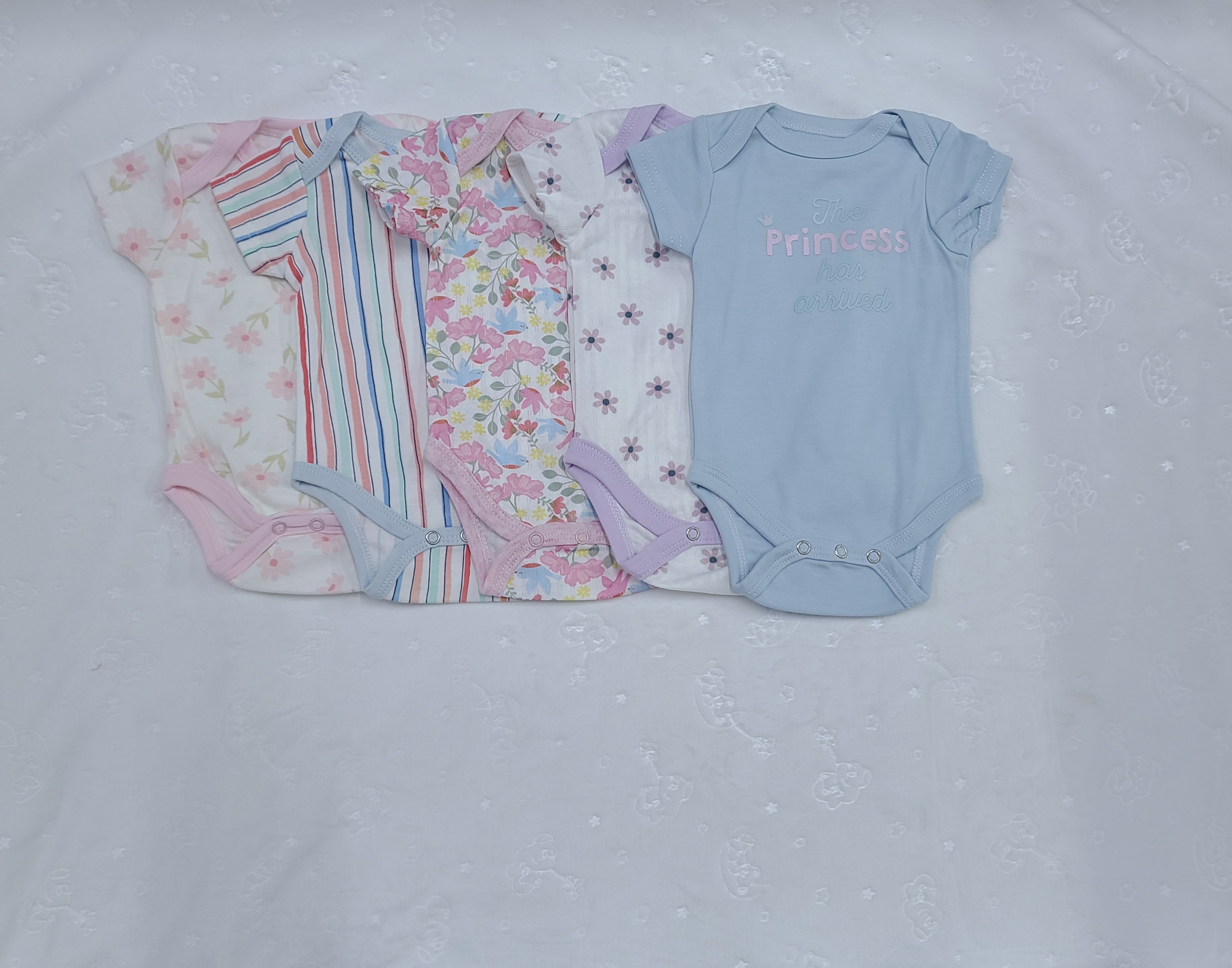 5 Piece Baby Girl Bodysuit Set Cotton (0–3Months)