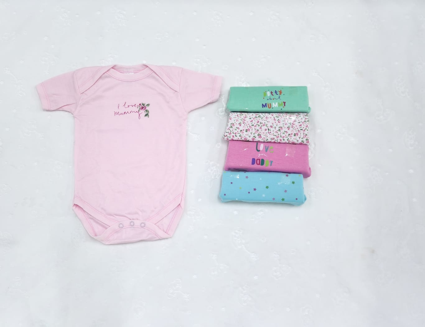 Baby Girl 5-Piece Cotton Bodysuit Gift Set (0–3 Months)