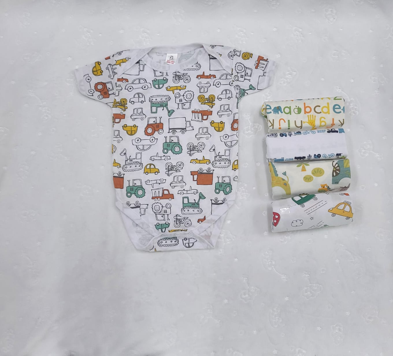 5 Piece Baby Girl and Boy Body suit Set Cotton (6–9 Months)