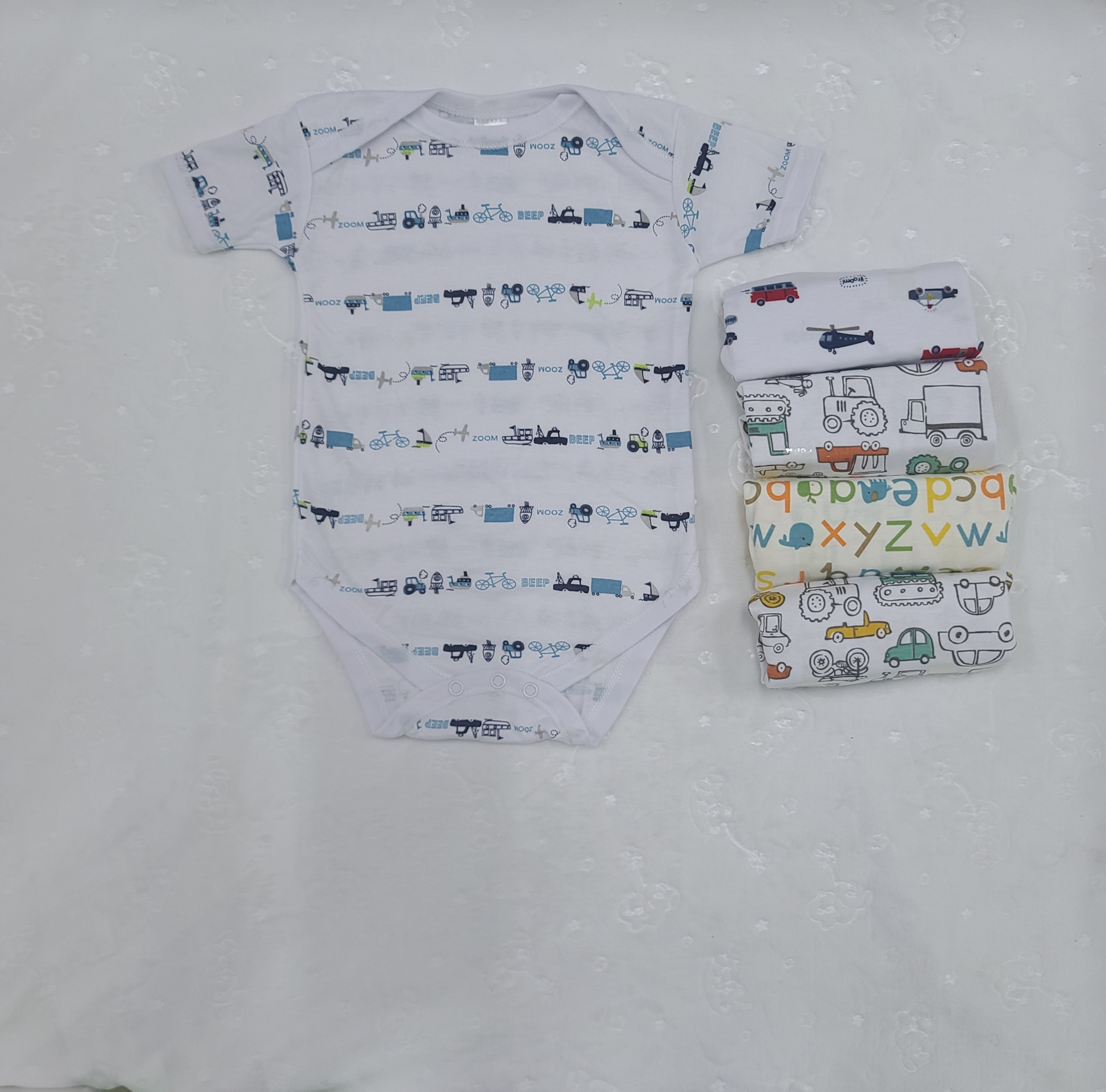 5 Piece Baby Girl and Boy Body suit Set Cotton (6–9 Months)