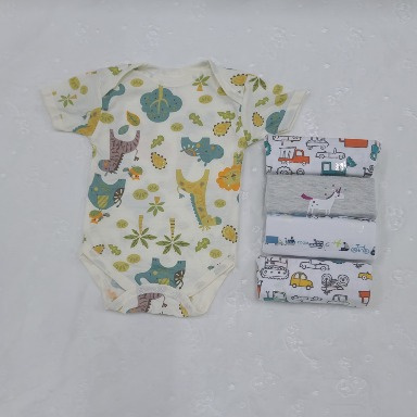 5 Piece Baby Boy Bodysuit Set Cotton (3–6M)