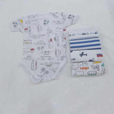 5 Piece Baby Boy Bodysuit Set Cotton (3–6M)