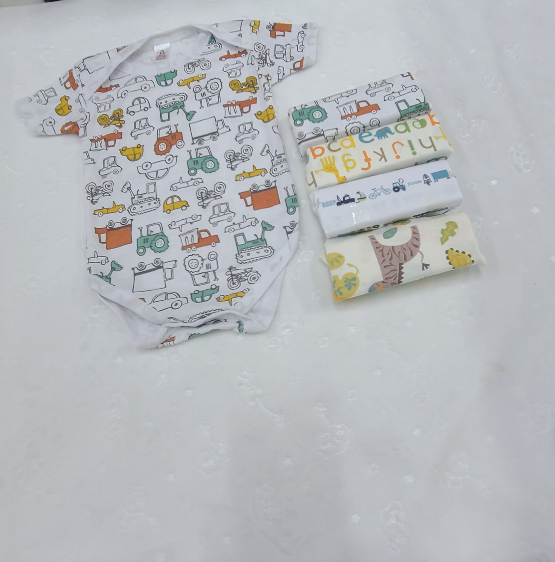 5 Piece Baby Boy Bodysuit Set Cotton (6–9M)