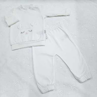2-Piece Baby Bunny Embroidered Outfit Set (3–6 Months)