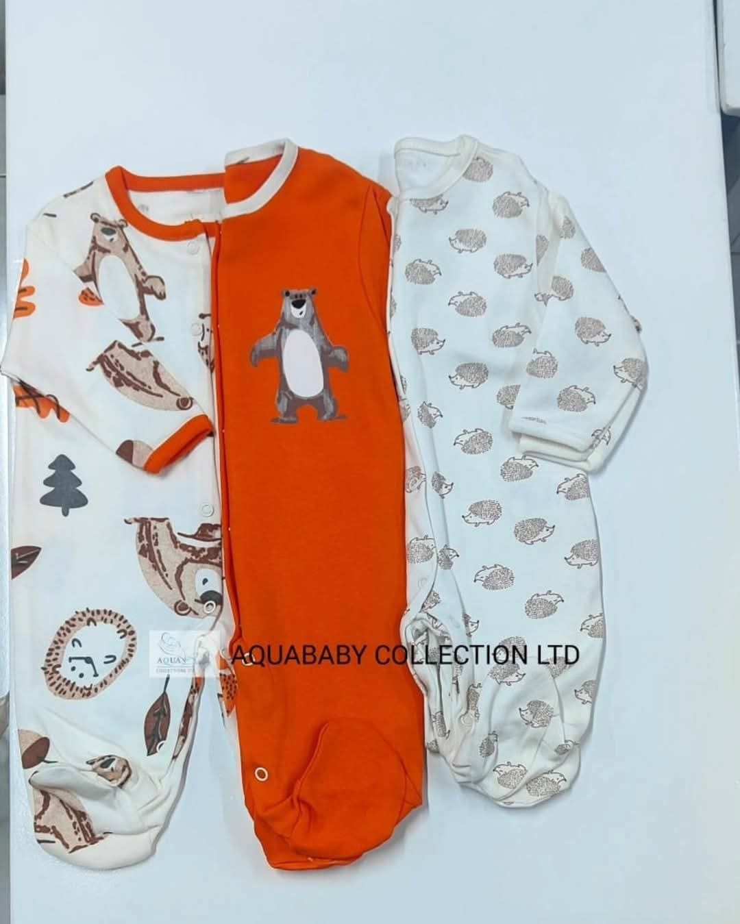 3pcs Baby Sleepsuit Romper Cotton Footed (6–9M)