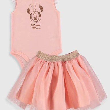 Minnie Mouse Pink Tulle Bodysuit & Skirt Set (6–24 Months)