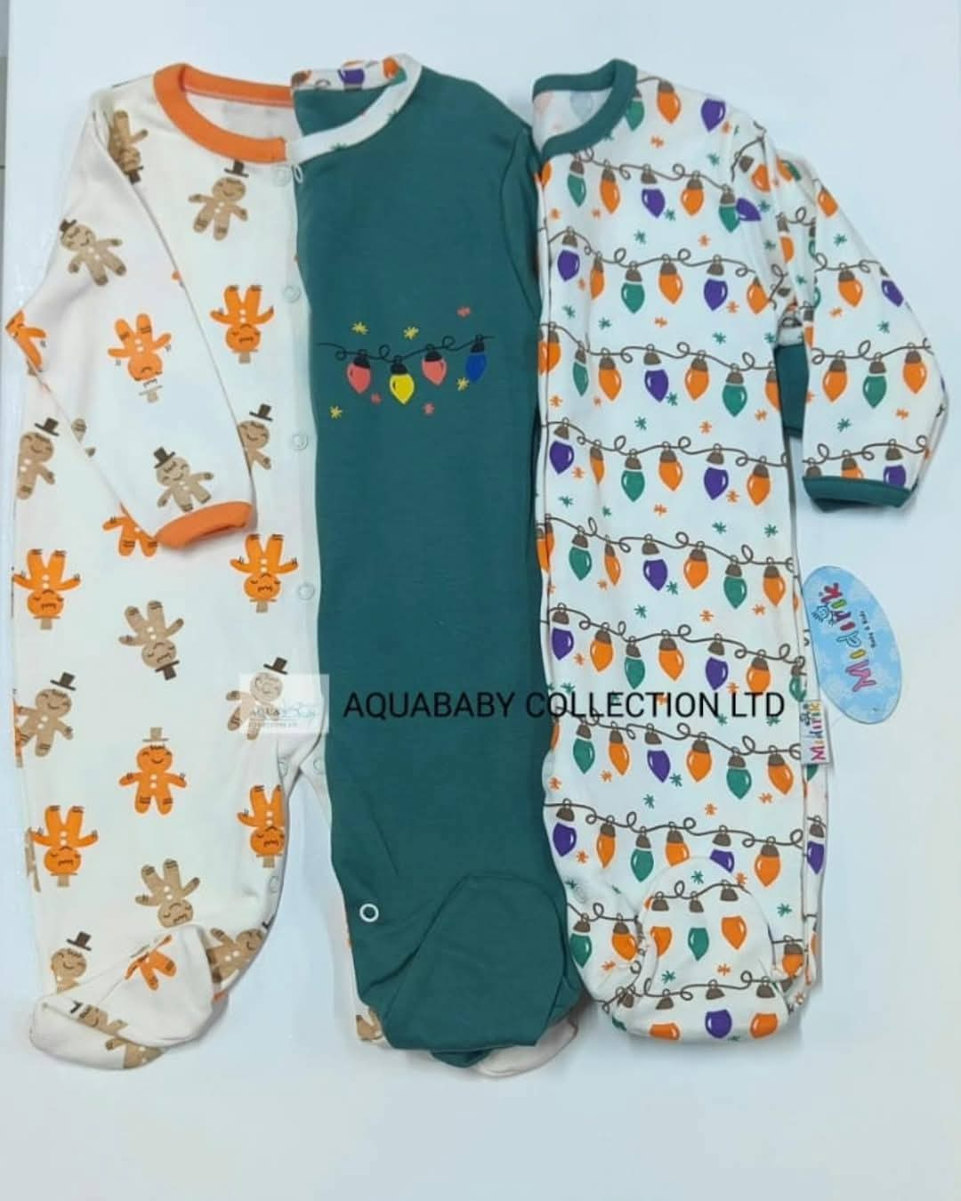 3pcs Baby Sleepsuit Romper Cotton Footed (3–12M)