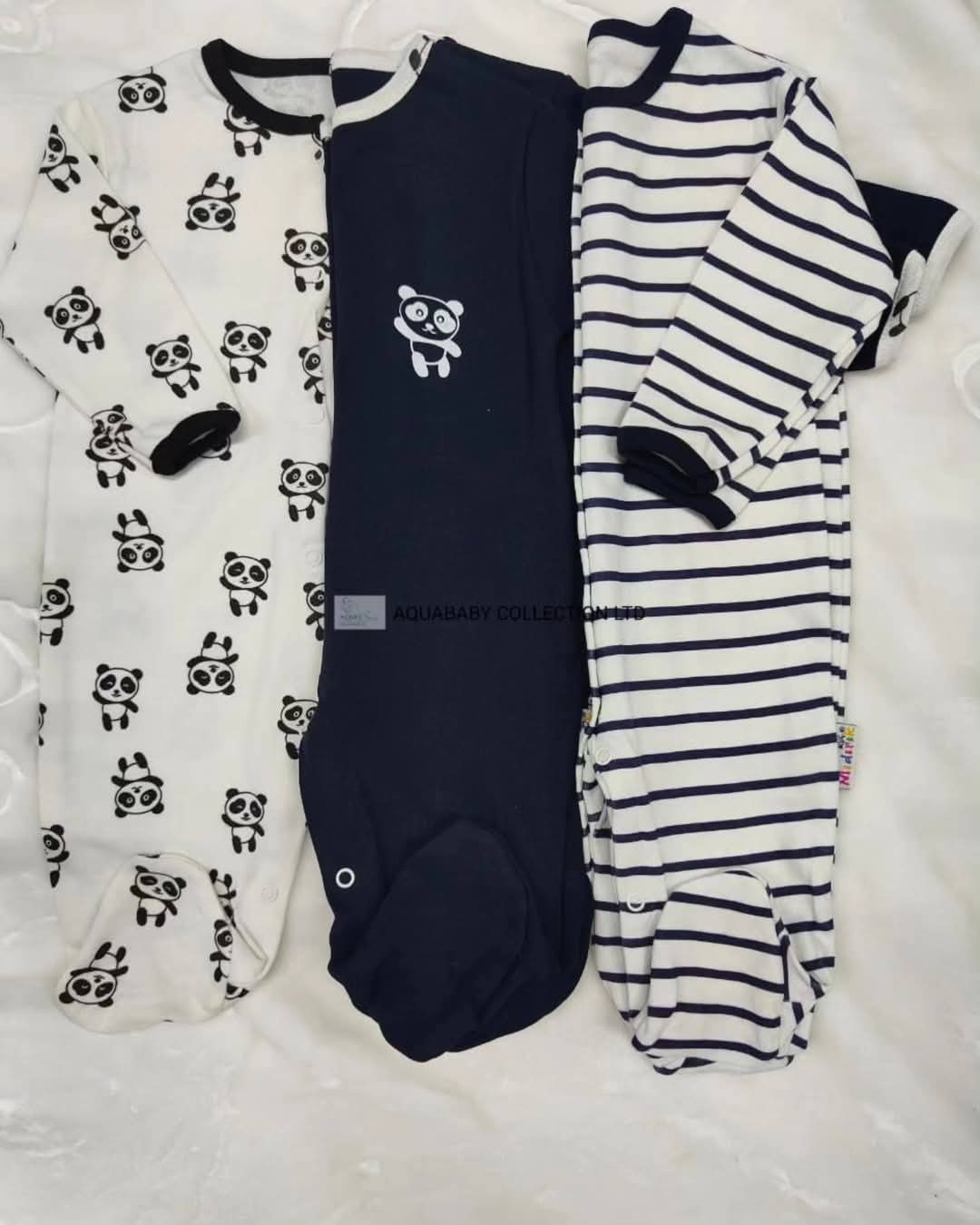 3pcs Baby Sleepsuit Romper Cotton Footed (3–12M)