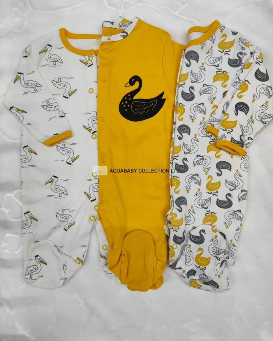 3pcs Baby Sleepsuit Romper Cotton Footed (3–12M)