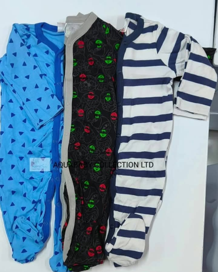 3pcs Baby Sleepsuit Romper Cotton Footed (12–18M)