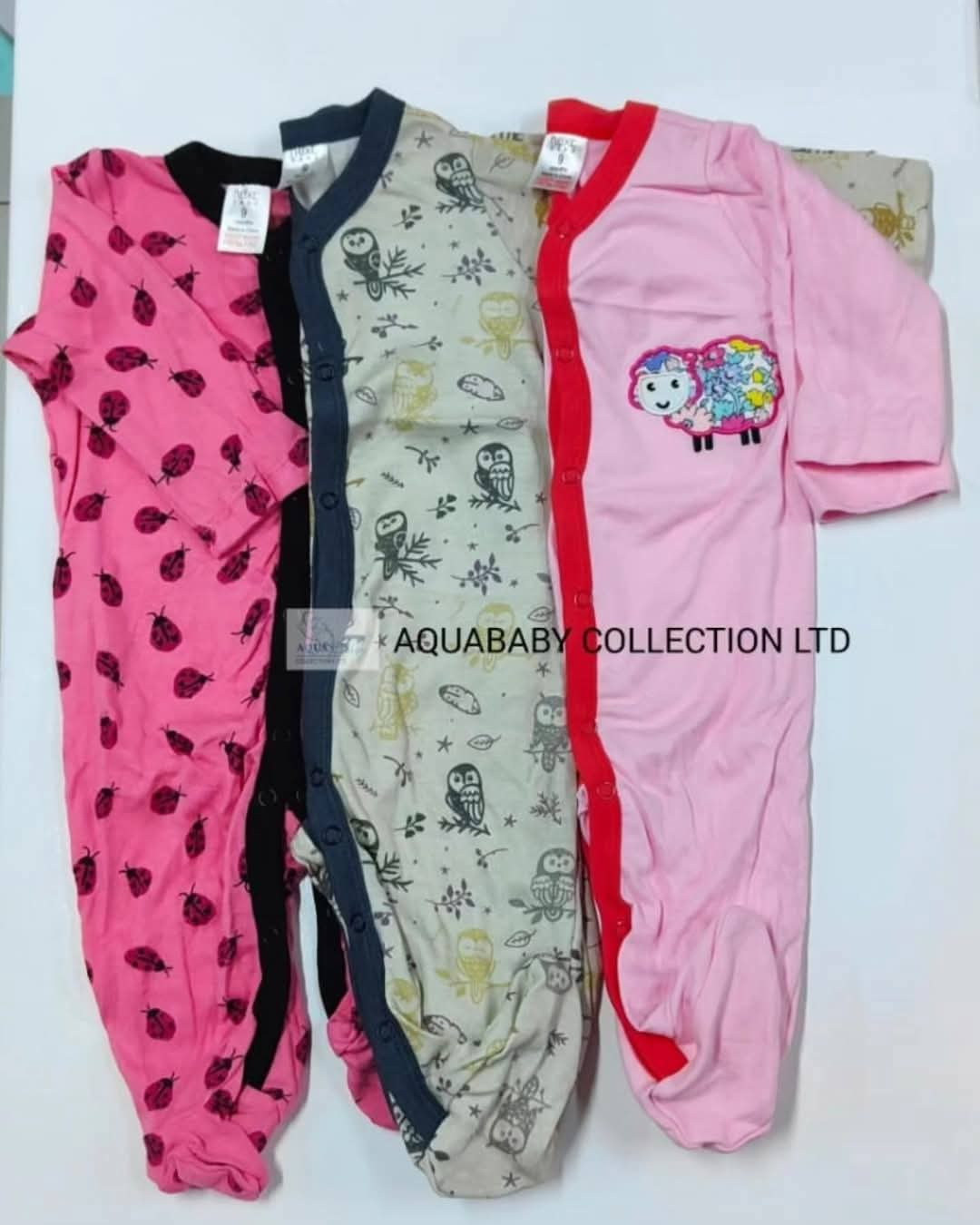 3pcs Baby Sleepsuit Romper Cotton Footed (12–18M)