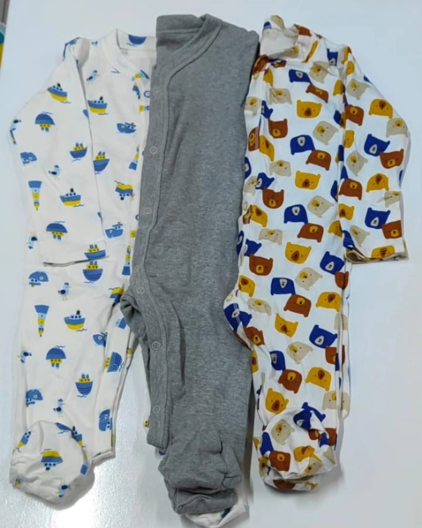 3 Piece Baby Sleepsuit Set Cotton (6–9M)