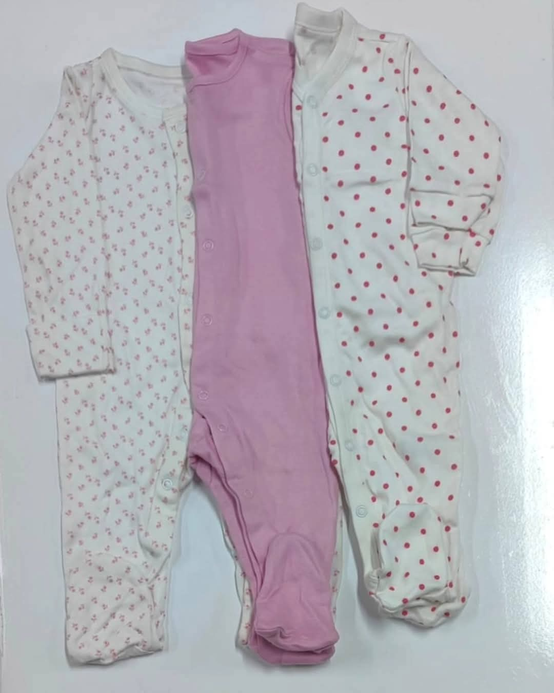 3 Piece Baby Sleepsuit Set Cotton (3–6M)