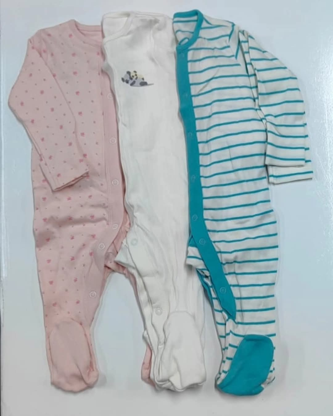 3 Piece Baby Sleepsuit Set Cotton (3–6M)