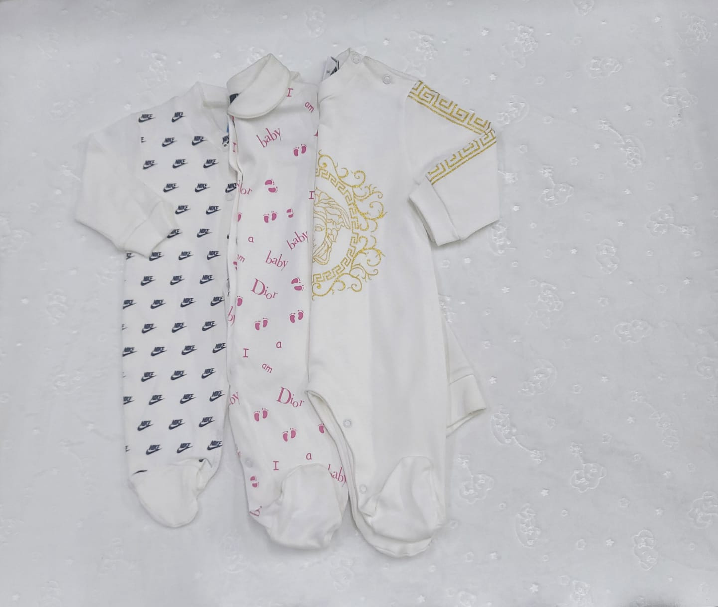 Fancy Cotton Romper Set (3-Piece) for Babies 6–9 Months | Soft Cotton Sleepsuit & Hat