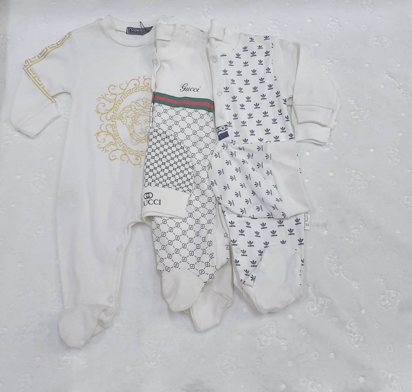 Fancy Cotton Romper Set (3-Piece) for Babies 6–9 Months | Soft Cotton Sleepsuit & Hat