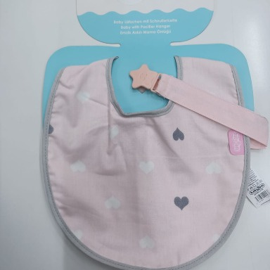 Babyjem cloth bib with pacifier clip