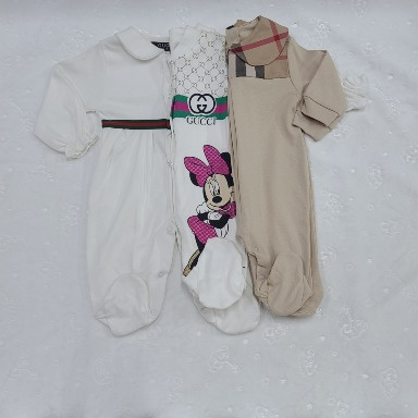 Fancy Cotton Romper Set (3-Piece) for Babies 3–12 Months | Soft Cotton Sleepsuits
