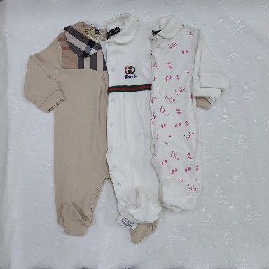 Fancy Cotton Romper Set (3-Piece) for Babies 3–12 Months | Soft Cotton Sleepsuits