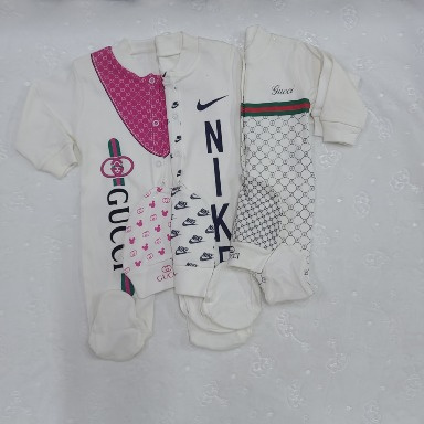 Cotton Romper Set (3-Piece) for Babies 3–12 Months | Soft Cotton Sleepsuits