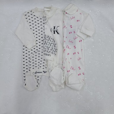 Cotton Romper Set (3-Piece) for Babies 3–12 Months | Soft Cotton Sleepsuits