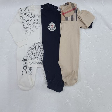 Romper Set (3-Piece) for Babies 3–12 Months | Soft Cotton Sleepsuits