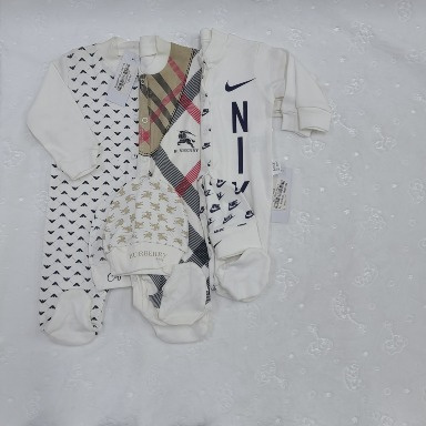 Soft Cotton Sleepsuits (3-Piece) for Babies 3–12 Months
