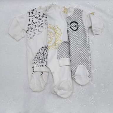 Fancy Cotton Romper Set (3-Piece) for Babies 3–12 Months
