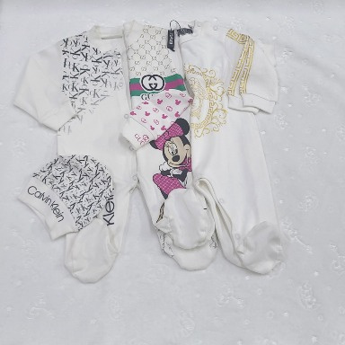 Fancy Cotton Romper Set (3-Piece) for Babies 3–12 Months