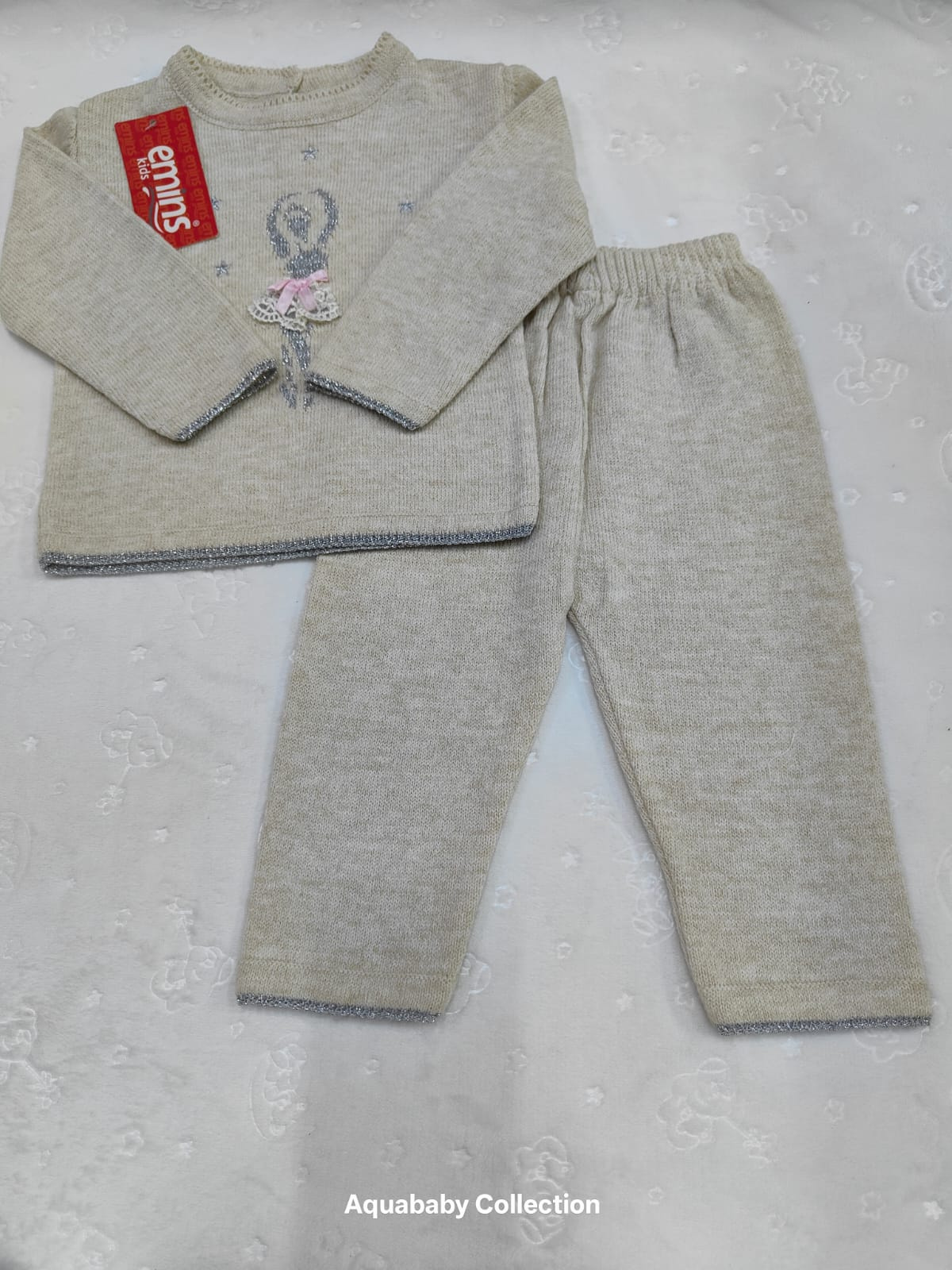 Beige Knitted Baby Outfit 2-Piece Set (9–12 Months) | Emins Kids Kenya