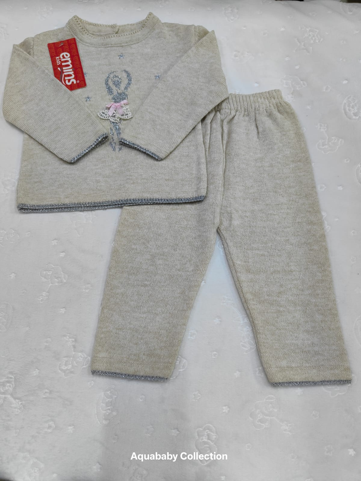 Beige Knitted Baby Outfit 2-Piece Set (9–12 Months) | Emins Kids Kenya
