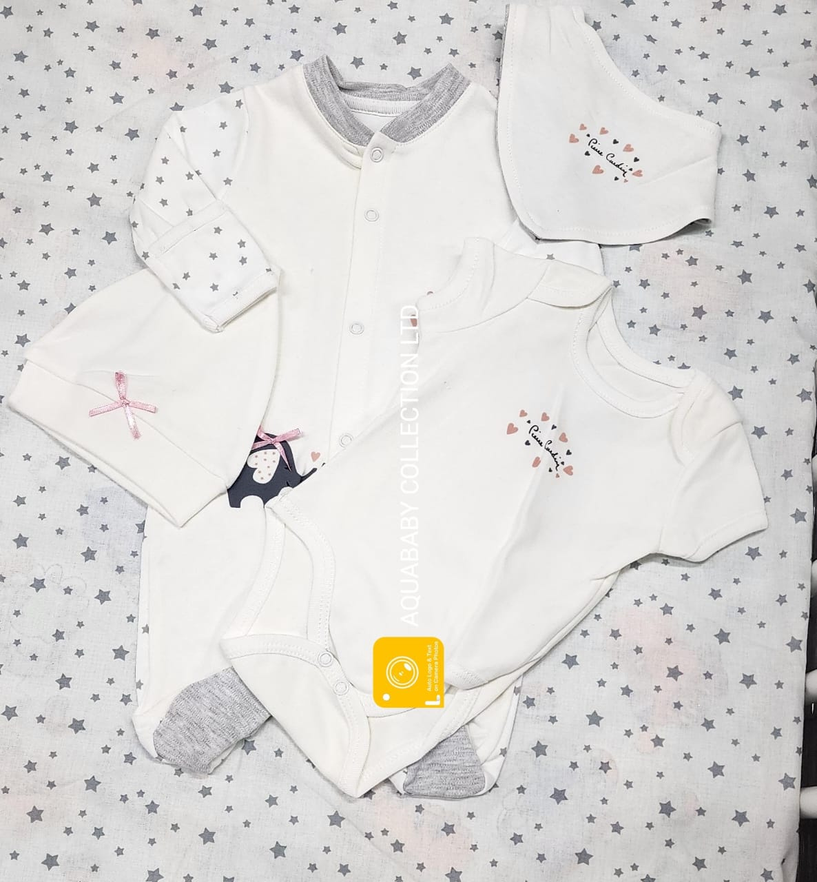 Pierre Cardin Newborn 4-Piece Hospital Starter Set – Cotton Baby Outfit