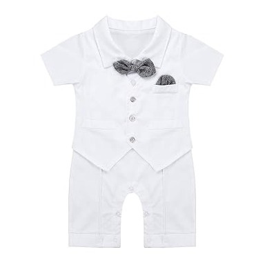 Infant Gentleman Tuxedo Romper – Formal Baby Outfit (2 Years)