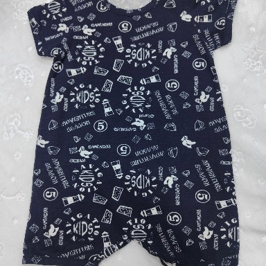 Baby’lou Nautical Baby Romper 0–3 Months – Navy Blue Adventure Print Bodysuit