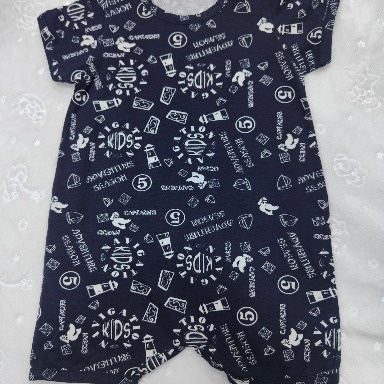 Baby’lou Nautical Baby Romper 0–3 Months – Navy Blue Adventure Print Bodysuit
