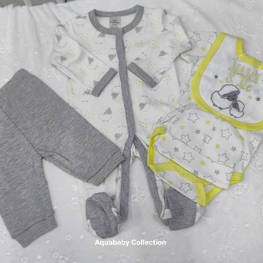 6 Piece Baby Layette Set 3–6 Months | Soft Newborn Gift Set – Aquababy