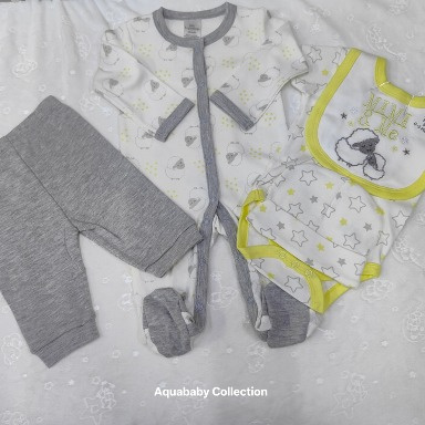 6 Piece Baby Layette Set 3–6 Months | Soft Newborn Gift Set – Aquababy