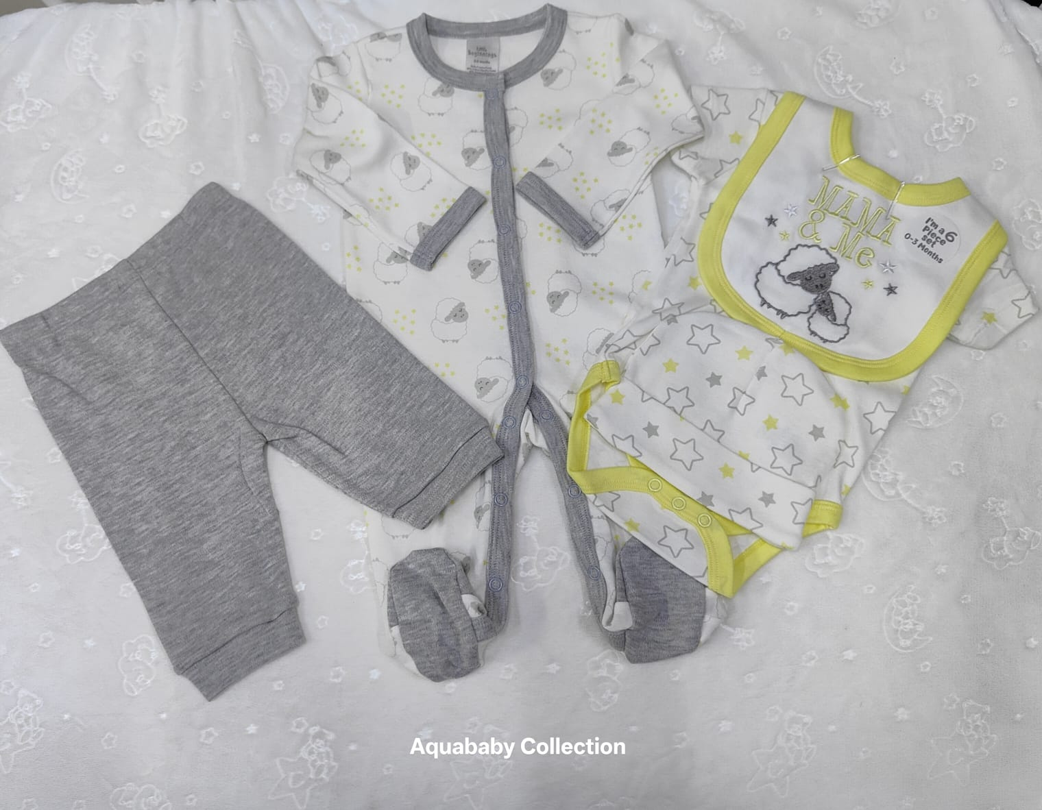 6 Piece Baby Layette Set 3–6 Months | Soft Newborn Gift Set – Aquababy